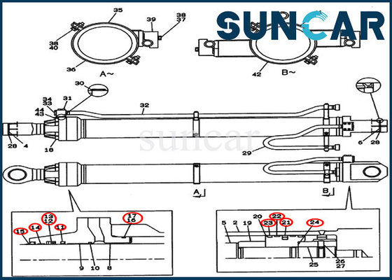 شراء قطع غيار CX800 LZ00439 Arm Repair Seal Kit حفارات الزاحف مجموعة ختم الأسطوانة online manufacture