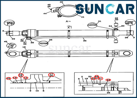 شراء LZ00313 طقم خدمة أسطوانة دلو CX800 طقم ختم ذراع هيدروليكي للحفارة online manufacture