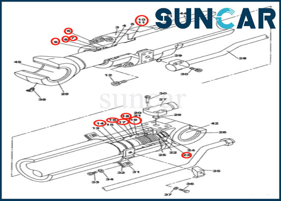 شراء LZ009350 Arm Cylinder Sealing Kit طقم ختم إصلاح يناسب CASE CX130B CX145C SR حفارة online manufacture