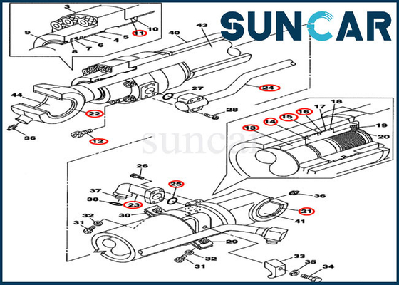 شراء LZ008750 طقم ختم أسطوانة دلو للمعدات الثقيلة CX210BLR CX130B Case online manufacture