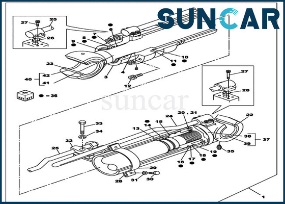 شراء Boom Seal Kit LZ010870 طقم خدمة الأسطوانة يناسب حفارة الزاحف CX160C CX160D LC online manufacture