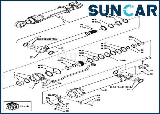 شراء CX160D LC حفارات زحافة LZ011000 ذراع ختم عدة أسطوانة هيدروليكية إعادة بناء عدة online manufacture