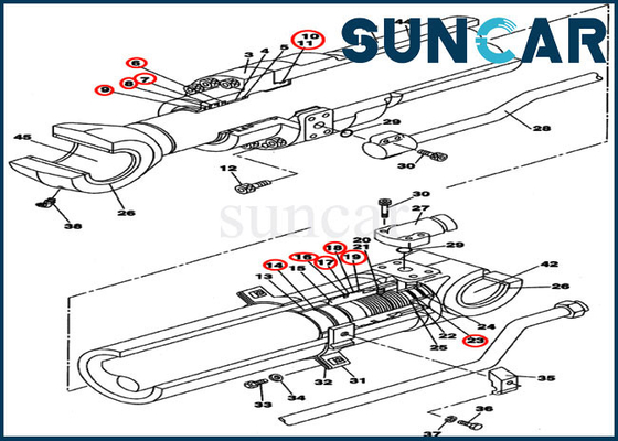 شراء LZ007640 مجموعة أدوات ختم الأسطوانة الهيدروليكية طقم خدمة الذراع يناسب علبة CX210BLR CX210B online manufacture