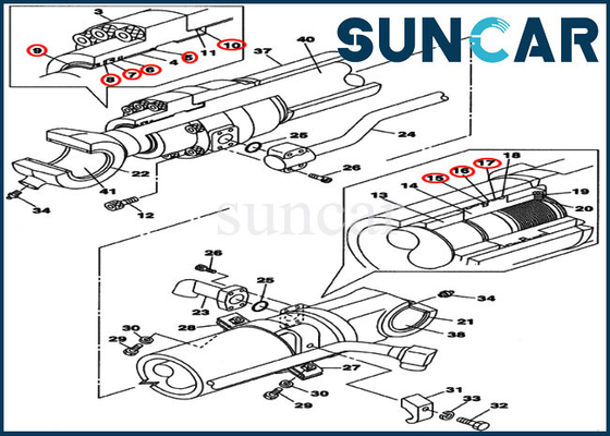 شراء LZ007650 طقم إصلاح ختم أسطوانة الجرافة يناسب الحالة CX210B CX210BNLC حفارة الزاحف online manufacture