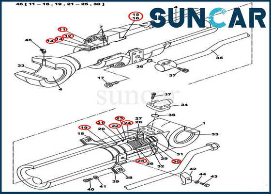 شراء ارتداء المقاومة LZ011300 Dipper Cylinder Sealing Kit CX300C طقم الخدمة الهيدروليكية online manufacture