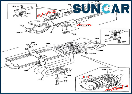 شراء LZ008420 طقم استبدال ختم الاسطوانة Boom Oil Seal Kit يناسب CX290B CX300C CASE online manufacture
