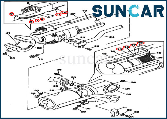 شراء LZ008490 طقم إصلاح دلو طقم ختم أسطوانة لحفارة زحافة CX290B CX300C online manufacture