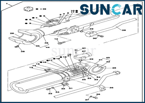 شراء Dipper / Arm Sealing Kit LZ010890 Cylinder Service Kit للحفارة CX130D LC CX130C online manufacture