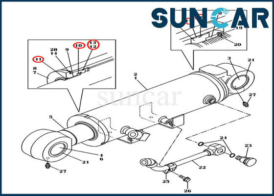 شراء LZ011480 بليد أسطوانة ختم عدة حفارة CX145C SR CX130C طقم إصلاح ختم حالة الختم online manufacture