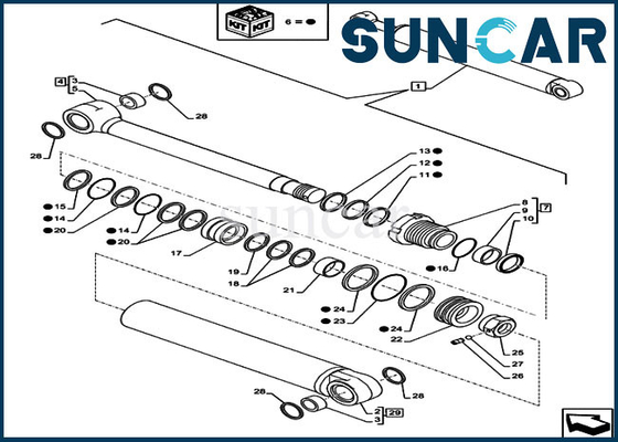 شراء LZ012020 طقم خدمة الأسطوانة Boom Repair Seal Kit يناسب موديلات CX80C CX75C SR CASE online manufacture