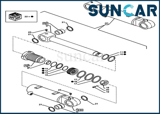 شراء أطقم إصلاح أسطوانة رفع الشفرة LZ012050 CX80C CX75C SR طقم ختم حفارة الزاحف online manufacture