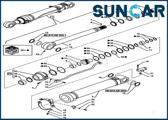 شراء مقاومة التآكل LZ011260 طقم ختم أسطوانة الذراع يناسب CASE CX210D LC LR CX250D LC online manufacture