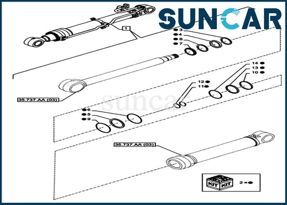 شراء CX350D LC CASE LZ012100 طقم ختم إصلاح الذراع أطقم إصلاح الأسطوانات الهيدروليكية online manufacture