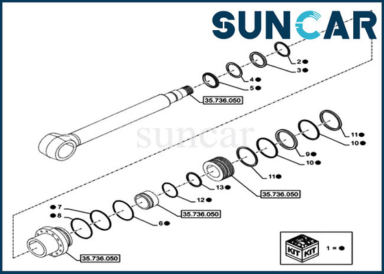شراء LZ014870 Boom Cylinder Seal Kit ل Case CX750DRTC حفار زاحف هيدروليكي طقم إصلاح online manufacture