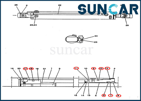 شراء ارتداء المقاومة PM01V00044R300 طقم خدمة أسطوانة التأرجح CX25 أطقم ختم حفارة online manufacture