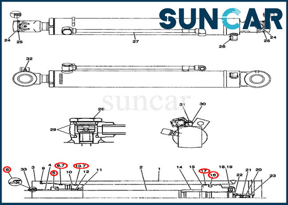 شراء CX36B CX31B CASE PX01V00045R300 طقم إصلاح ختم التأرجح بوم اسطوانة عدة استبدال online manufacture