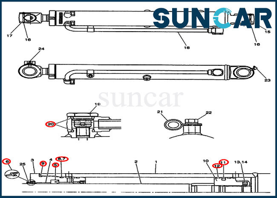 شراء طقم ختم دلو PW01V00046R300 OEM Case CX36 CX31 طقم ختم أسطوانة هيدروليكية online manufacture