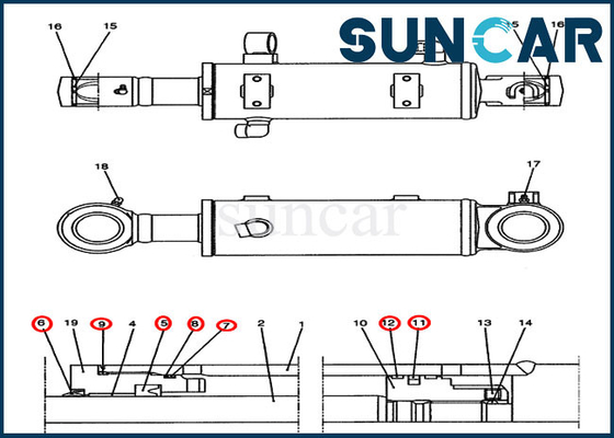 شراء YJ01V00009R300 طقم خدمة استبدال أسطوانة الجرار للجرار لمجموعة ختم علبة CX47 online manufacture