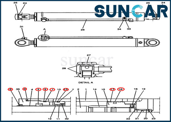 شراء PH01V00014R300 طقم ختم إصلاح الأسطوانة المتأرجحة يناسب البناء الهندسي لحفارة CX47 online manufacture