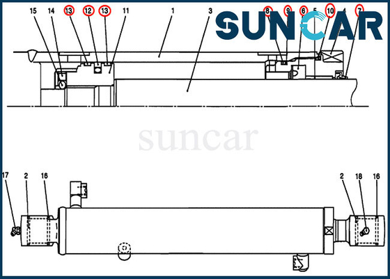 شراء PV01V00045R300 طقم ختم شفرة الجرافة / الجرار لحالة مجموعة خدمة الأسطوانة CX27B CX17B online manufacture