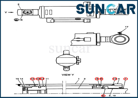 شراء PV01V00047R300 طقم خدمة أسطوانة الشفرة حفار CX27B طقم ختم استبدال الجرار online manufacture