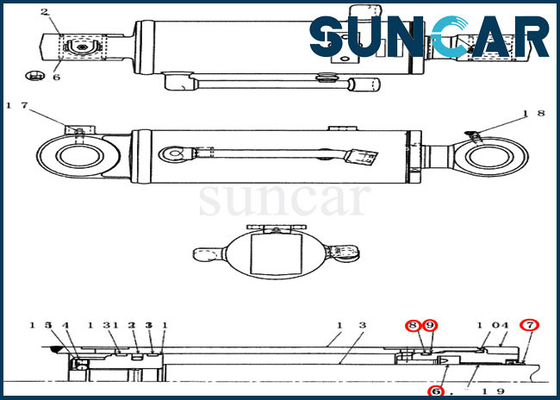 شراء PX01V00043R300 طقم إصلاح ختم أسطوانة الجرار يناسب مجموعة ختم الحفارة CX36B CX31B online manufacture