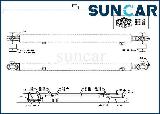 شراء حفار مجنزر صغير CX36B LE01V00027R300 طقم إصلاح ختم أسطوانة ذراع هيدروليكي online manufacture