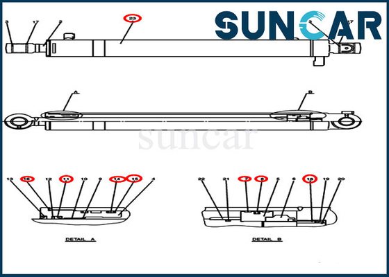شراء CX50B Case PH01V00037R400 حفارة ذراع ختم طقم إصلاح أطقم استبدال الأسطوانة الهيدروليكية online manufacture
