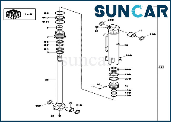 شراء XKCC-01530 طقم إصلاح ختم دلو XKCC01530 أطقم إصلاح الأسطوانة لبناء حالة CX17C نموذج online manufacture