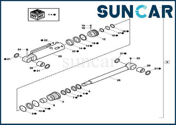 شراء XKCC-01535 XKCC01535 Dozer Blade مجموعة إصلاح الأسطوانة الهيدروليكية طقم ختم حفارة يناسب CASE CX17C online manufacture