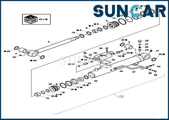 شراء طقم ختم إصلاح حفارة XKCD-03427 XKCD03427 أطقم استبدال أسطوانة Dipper يناسب حالة CX26C online manufacture