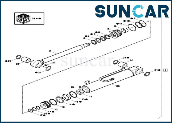 شراء XKCC-01448 XKCC01448 Boom Swing Sealing Kit CX33C CX37C أطقم خدمة الأسطوانة الهيدروليكية online manufacture