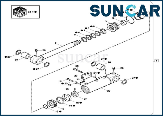 شراء طقم ختم زيت شفرة الجرار XKCC-01691 طقم إصلاح ختم الأسطوانة XKCC01691 لآلات حالة CX37C online manufacture