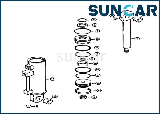 شراء S300163 لودر مساعد إصلاح الأسطوانة مجموعة ختم الزيت يناسب 621 ، 721 حالة الجرافة online manufacture