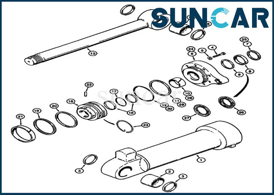 شراء 1543306C1 طقم ختم دلو 621B 621C أطقم إصلاح الأسطوانة لبناء حالة اللودر online manufacture