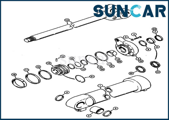 شراء 1986823C2 طقم خدمة أسطوانة الرفع 821B 821C موديل جرافة اللودر طقم ختم الزيت online manufacture