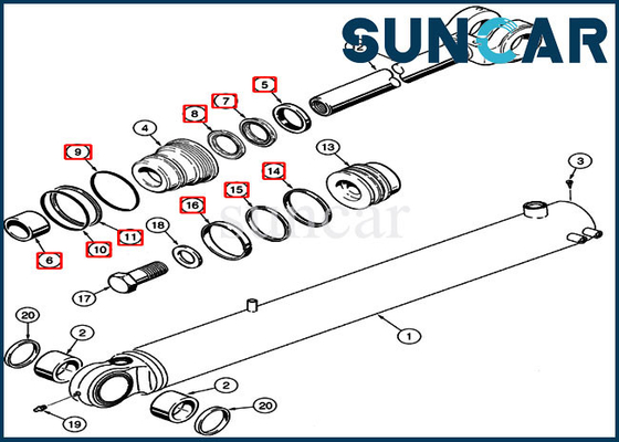 شراء 358013A1 طقم ختم استبدال أسطوانة الجرافة 521D طقم ختم اللودر بعجلات online manufacture
