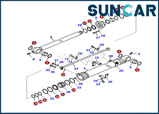 شراء كوماتسو 721-98-00270 طقم إصلاح ختم أسطوانة دلو لحفارة أجزاء خدمة PC240LC-11 PC220-8M0 online manufacture