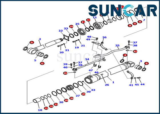 شراء PC200-8M0 Komatsu 707-99-47060 Boom Seal Repair Kit 7079947060 أطقم أسطوانة هيدروليكية حفارة online manufacture