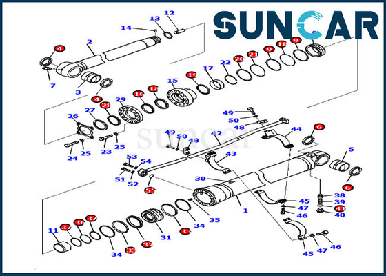 شراء PC200-8M0 707-99-50410 Komatsu Sealing Kit حفارة استبدال اسطوانة الذراع طقم خدمة online manufacture