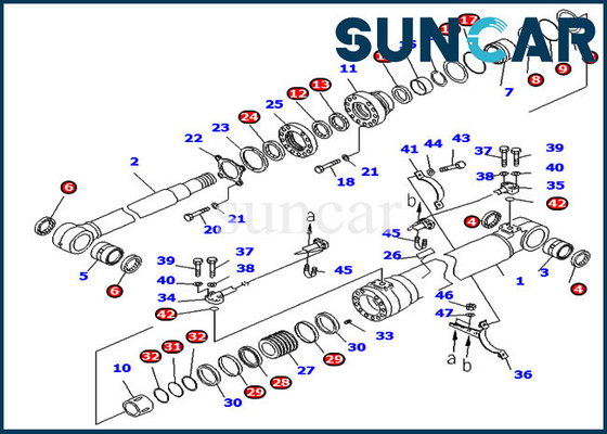شراء طقم خدمة استبدال بوم 707-99-46410 طقم إصلاح أسطوانة هيدروليكية كوماتسو PC200-8 7079946410 online manufacture