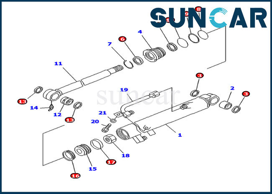 شراء 707-98-12280 7079812280 طقم إصلاح ختم أسطوانة دلو لقطع PC20MR-1 PC20R-8 كوماتسو online manufacture