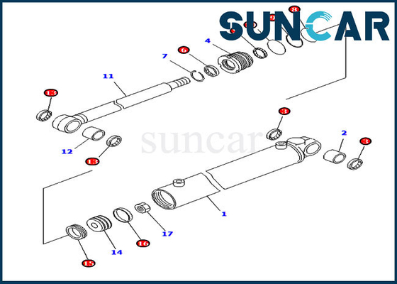 شراء مجموعة أدوات ختم أسطوانة التأرجح 707-98-14740 طقم خدمة حفارة لـ Komatsu PC20MR-1 PC20MRX-1 PC20R-8 online manufacture