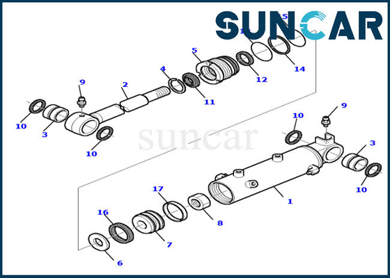 شراء 878000519 طقم ختم بليد أسطوانة هيدروليكية لقطع غيار خدمة استبدال كوماتسو PC20R-8 online manufacture