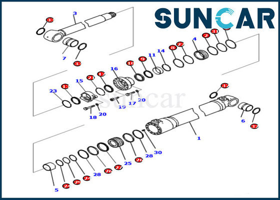 شراء 721-98-00160 Boom Seal Kit أسطوانة هيدروليكية لموديلات PC210I-10 PC210LCI-10 كوماتسو حفارة online manufacture