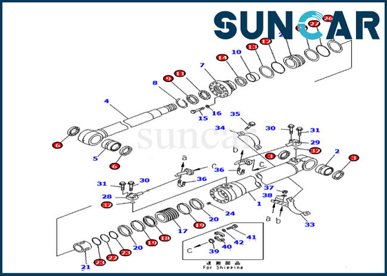 شراء 707-00-50620 طقم خدمة بوم أسطوانة ختم كيت لحفارة كوماتسو PC220LC-7L PC240LC-7K online manufacture