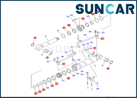 شراء PC228USLC-3S PC228US-3-AA كوماتسو 707-99-47780 بوم اسطوانة ختم عدة مجموعات استبدال الهيدروليكية online manufacture