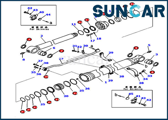 شراء PC290LC-11 PC290LL-11 721-98-00440 طقم ختم أسطوانة حفارة كوماتسو 7219800440 online manufacture