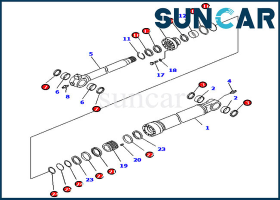شراء أجزاء كوماتسو الداخلية 707-99-59040 مجموعة ختم أسطوانة دلو لـ PC290LC / NLC-8 ذراع الوصول العالي online manufacture