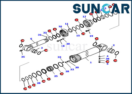 شراء 721-98-04340 طقم إصلاح ختم الذراع لمجموعات استبدال أسطوانة حفارة كوماتسو PC290LCI-11 online manufacture